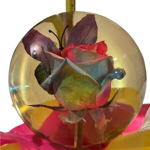 Water Globe with Butterfly Accent & A Tie Dye Rose